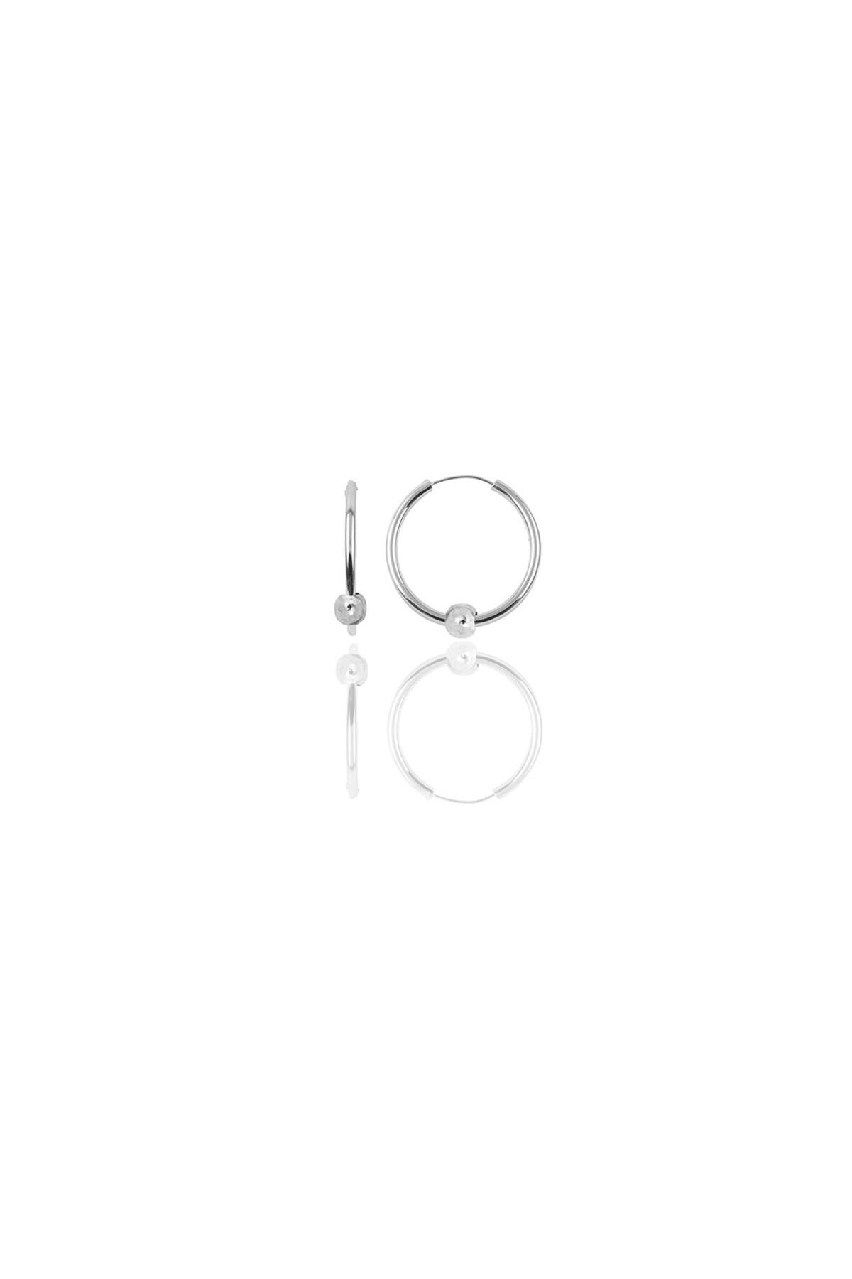 Gümüş 12 mm mini sade toplu halka küpe SGTL11288RODAJ