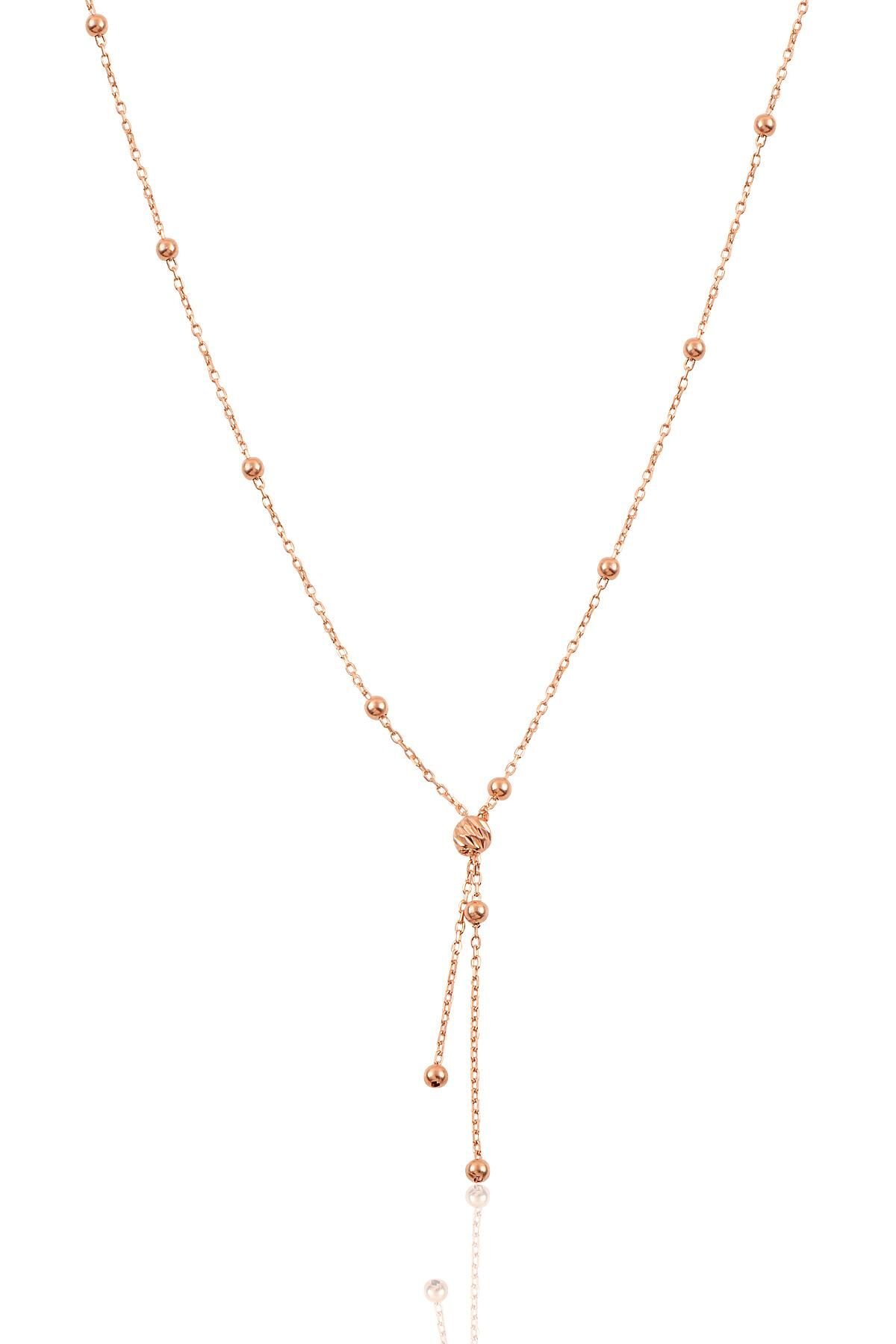 Gümüş rose italyan toplu tasarım kolye SGTL11334ROSE