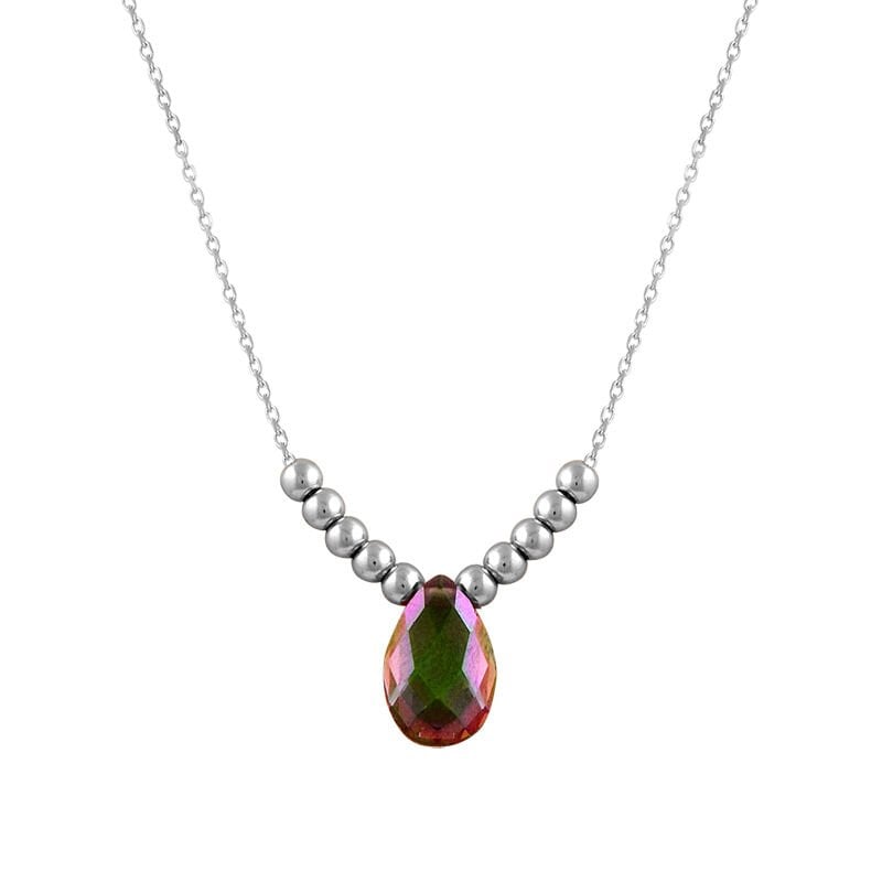 Mistik topaz taşlı damla kolye SGTL7421