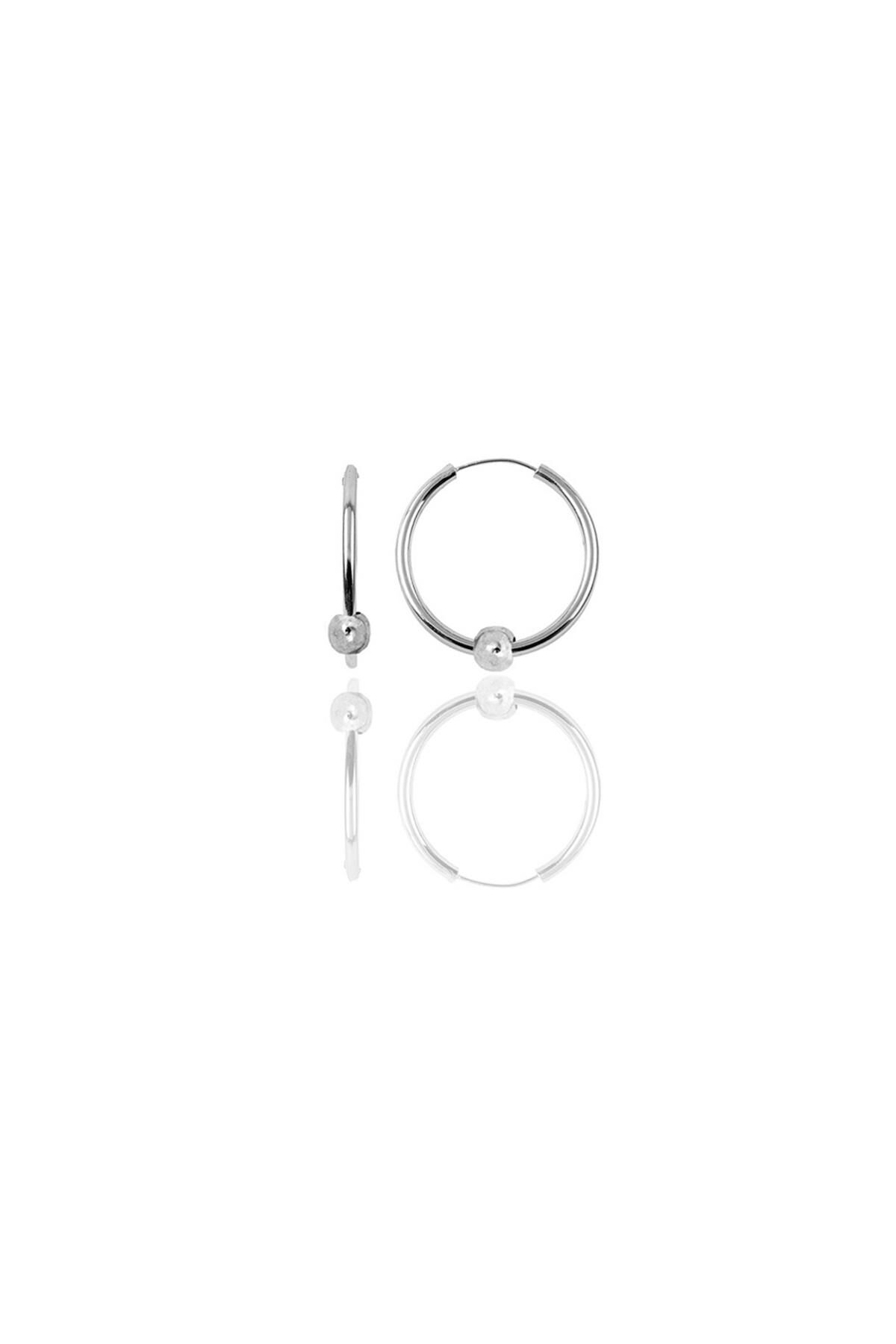 Gümüş 14 mm sade toplu halka küpe SGTL11278RODAJ