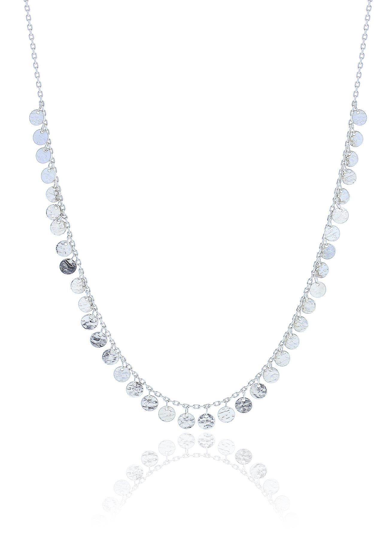 Gümüş rodyumlu dövme modeli pullu kolye SGTL10485RODAJ