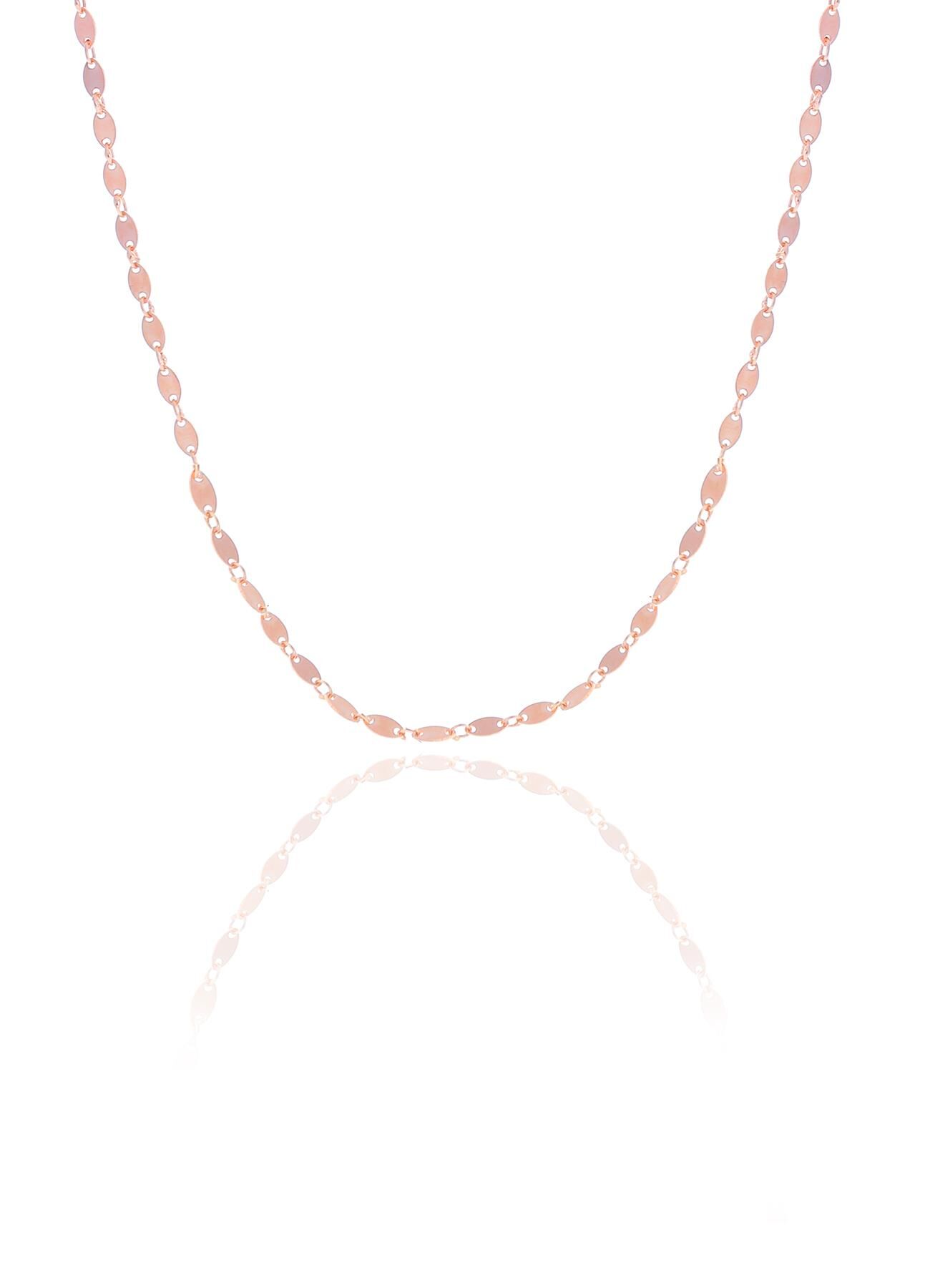 Gümüş rose mekik pullu kolye SGTL10496ROSE