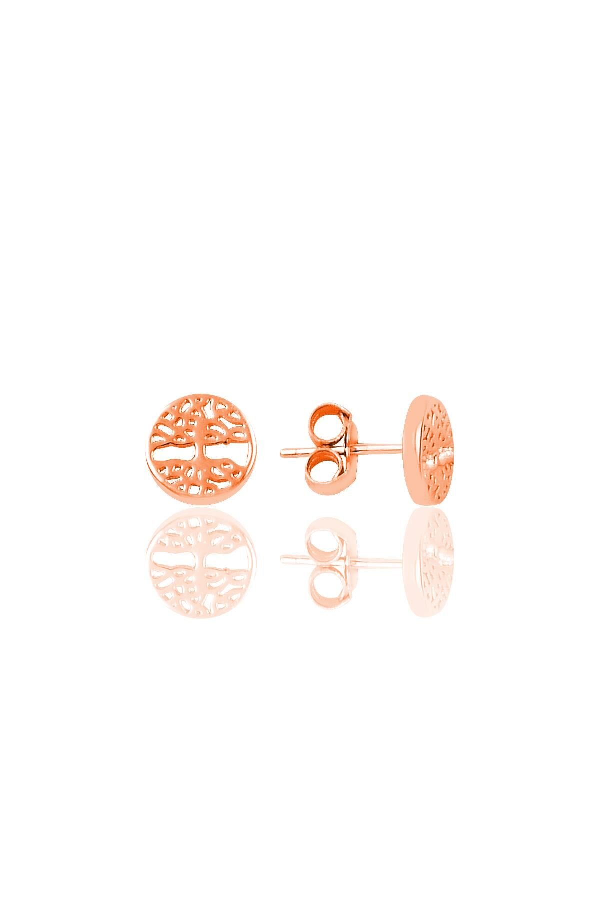 Gümüş tuğba (cennet)ağaçı modeli mini küpe SGTL9728ROSE