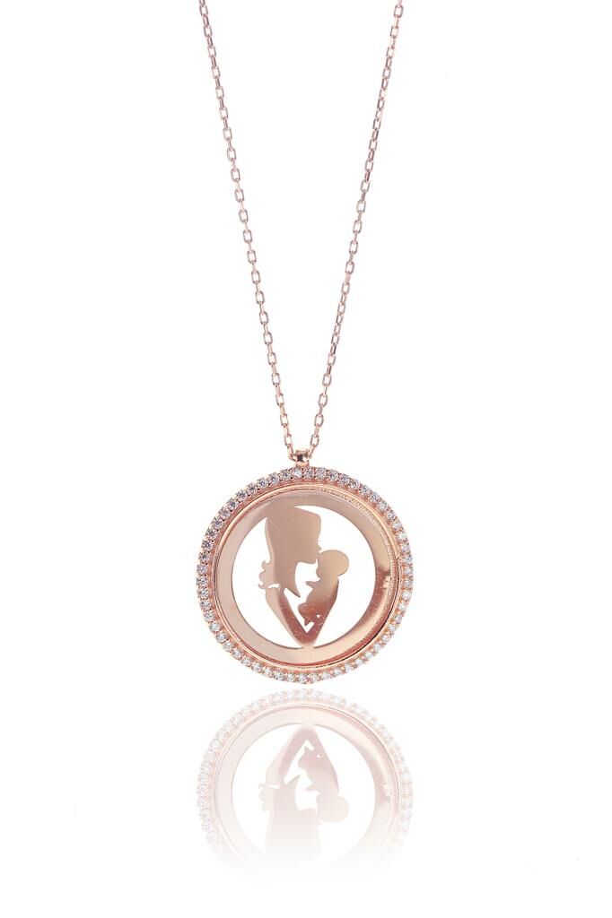 Çerçeveli anne bebek kolye SGTL8254