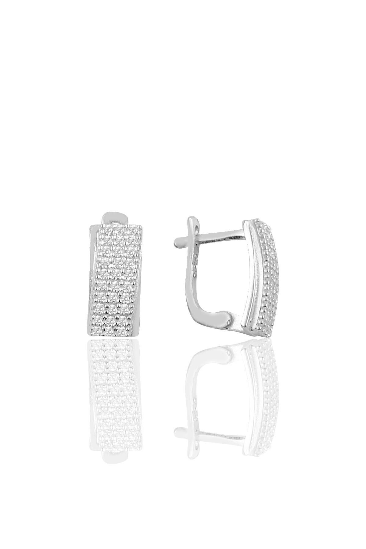 Gümüş zirkon taşlı j modeli küpe SGTL10065RODAJ SGTL10065RODAJ