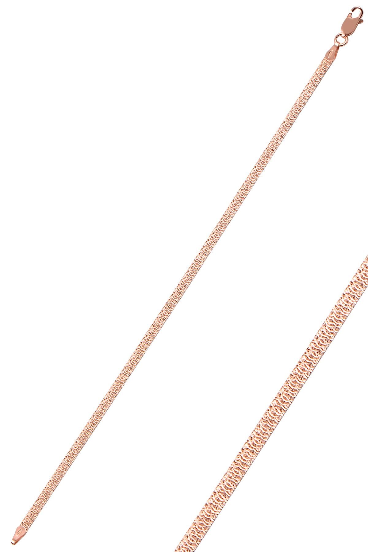 Gümüş 3 mm kalınlığında rose desenli italyan yassı modeli bileklik SGTL10098ROSE SGTL10098ROSE