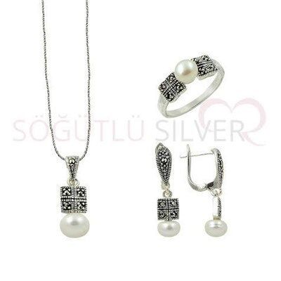 Markazit incili üçlü set set8452