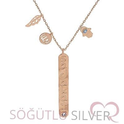 rose sadakat yazılı dilek kolyesi KOLYE5140