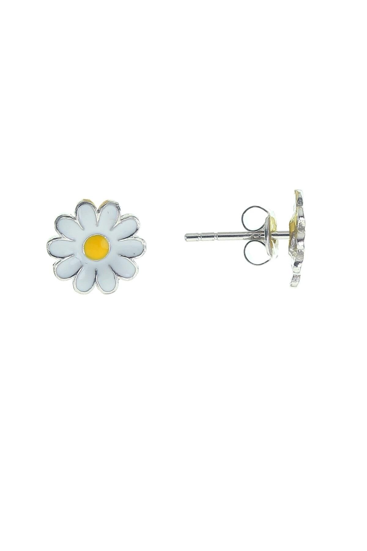 Gümüş mini papatya küpe SGTL8698
