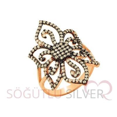 Zirkon taşlı rose yüzük yuzuk8125