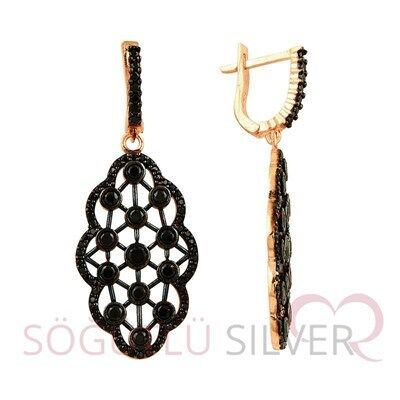 Rose onix taşlı küpe kupe8333