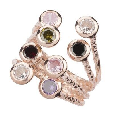 RENKLİ ROSE TAŞLI YÜZÜK yüzük8306