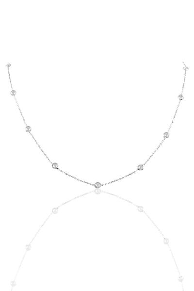 Gümüş sıra taşlı 45 cm kolye SGTL9830RODAJ
