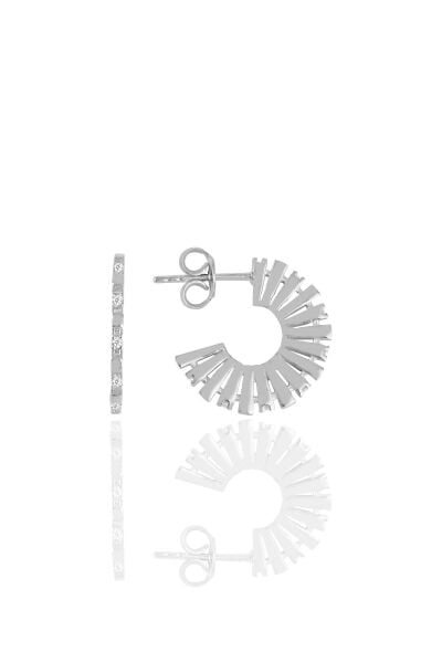 Gümüş rodyumlu  zirkon taşlı tasarım güneş  küpe SGTL11427RODAJ