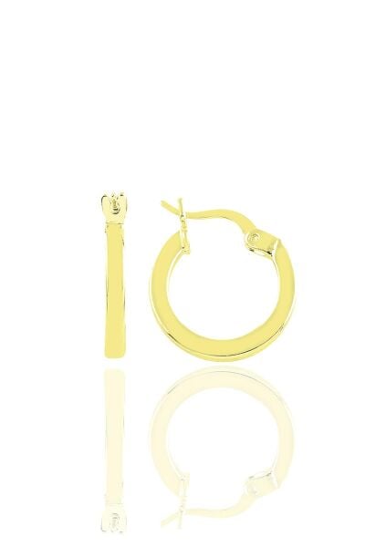 Gümüş altın yaldızlı balta kilit 17 mm halka küpe SGTL11257GOLD