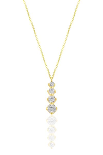 Gümüş altın yaldızlı zirkon taşlı  ışıltılı ikili set SGTL10956GOLD