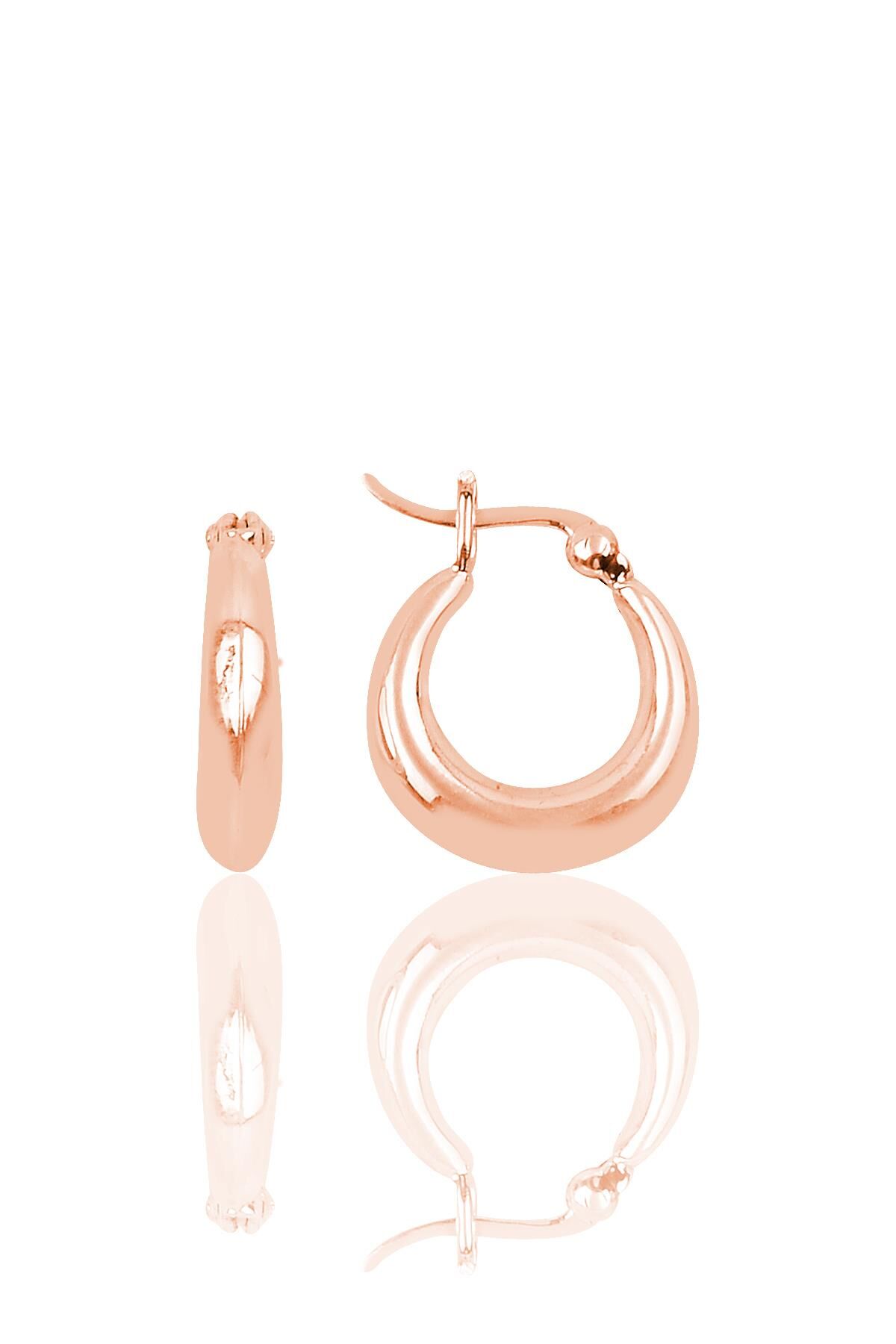 Gümüş 16 mm halka küpe SGTL9927ROSE