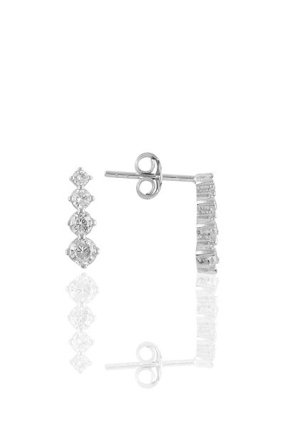 Gümüş rodyumlu zirkon taşlı  ışıltılı ikili set SGTL10956RODAJ