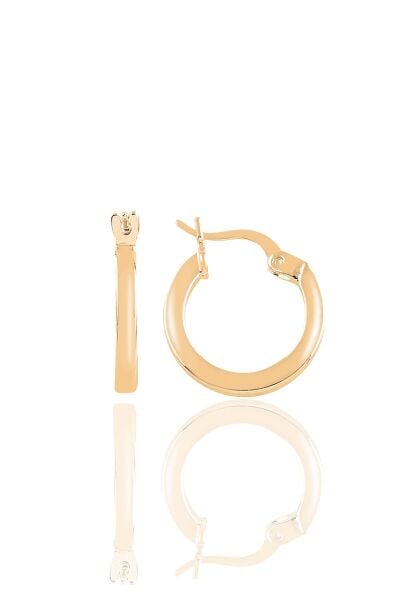 Gümüş rose balta kilit 17 mm halka küpe SGTL11257ROSE