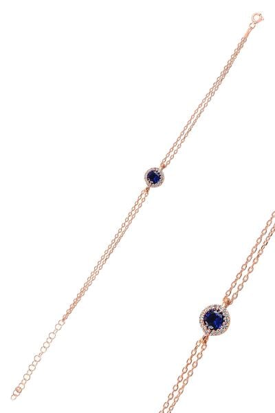 Gümüş rose safir taşlı elmas montürlü bileklik SGTL9915SFR