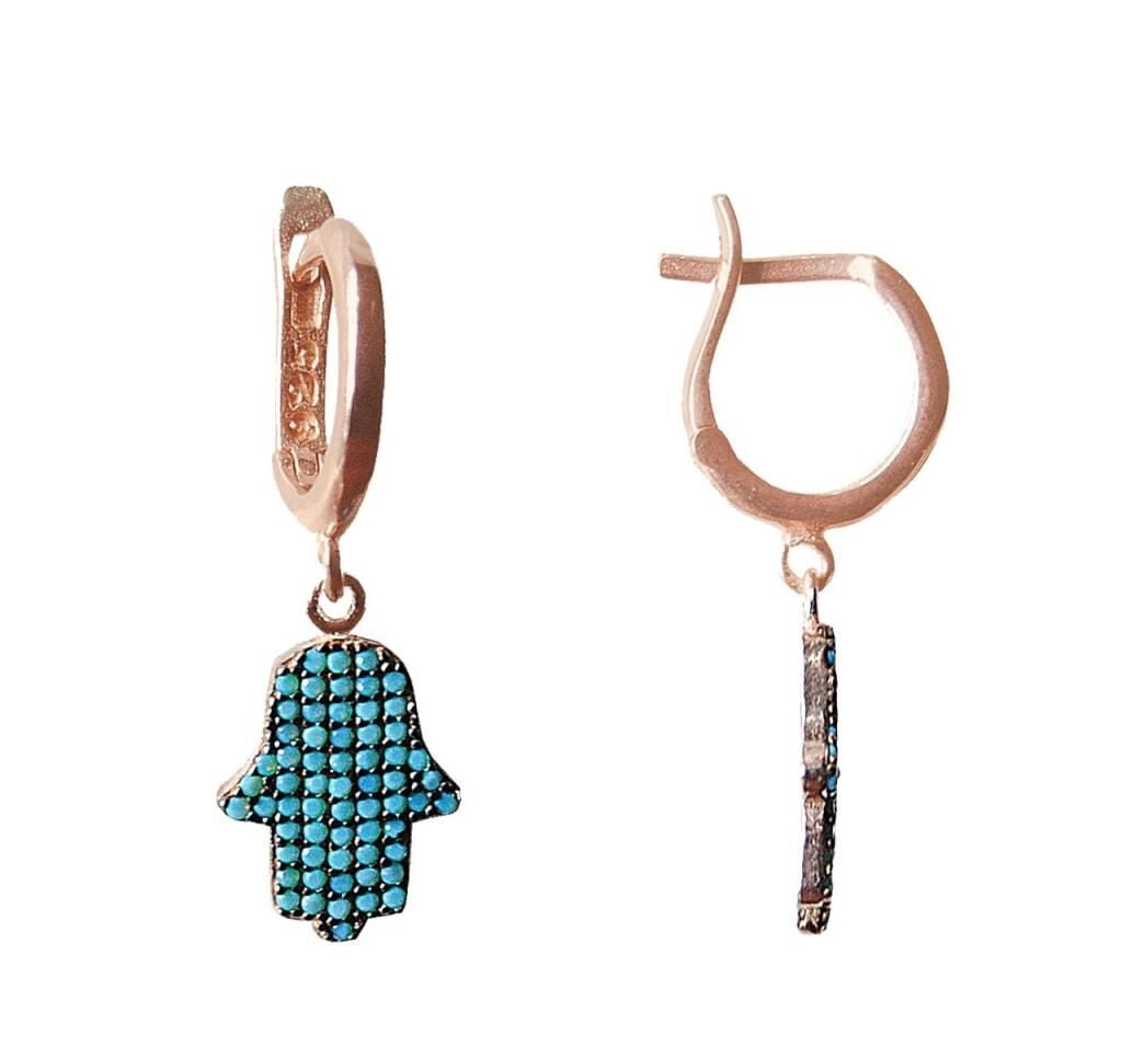 nano turkuaz taşlı el küpe SGTL2584