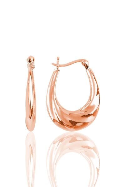 Gümüş dalgalı çanta modeli halka küpe SGTL9929ROSE