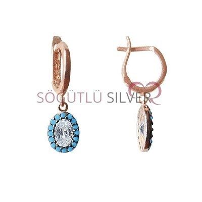 nano turkuaz taşlı  küpe SGTL2583