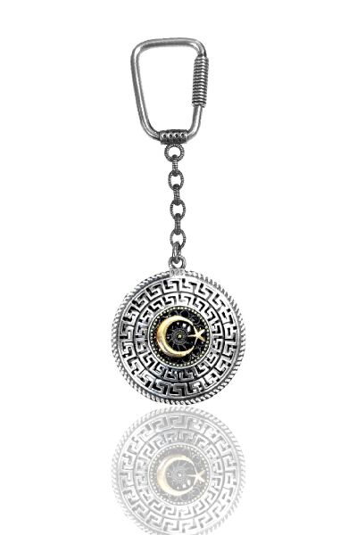 Gümüş oksitli telkari çift taraflı anahtarlık SGTL12284