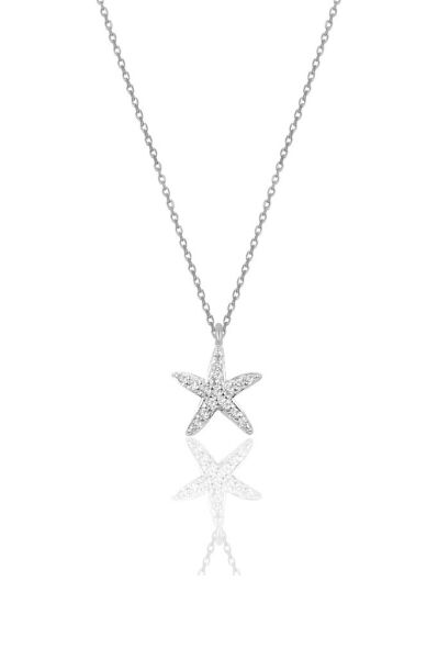 Gümüş rodyumlu zirkon taşlı deniz yıldızı üçlü set SGTL11440RODAJ
