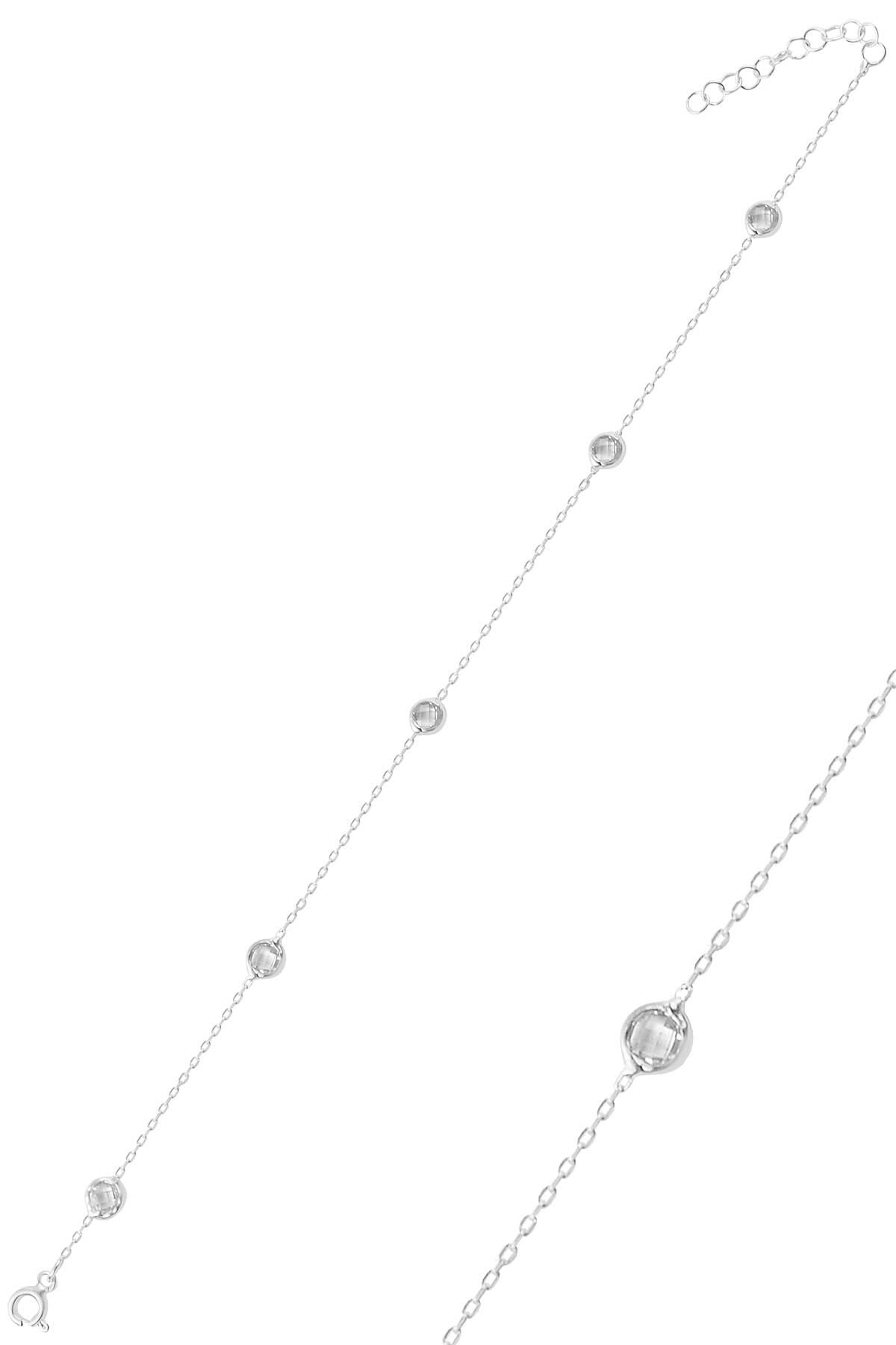 Gümüş rodyumlu zirkon tek sıra taşlı bileklik SGTL12500RODAJ