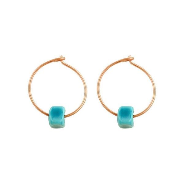 turkuaz taşlı top top zincirli ikili set SGTL7365