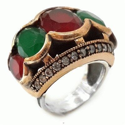 doğal taşlı otantik yüzük yüzük8370