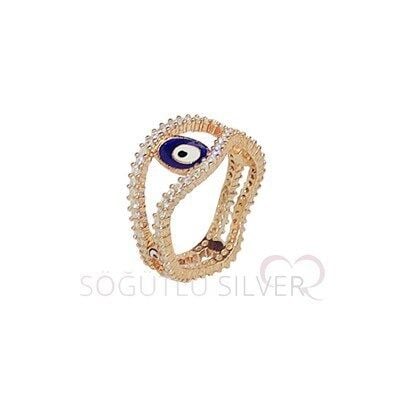 nazar ve zirkon taşlı tamtur yüzük yuzuk8119