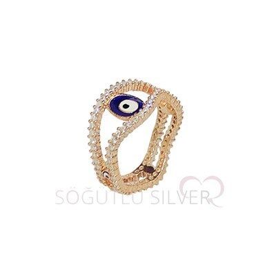nazar ve zirkon taşlı tamtur yüzük yuzuk8119