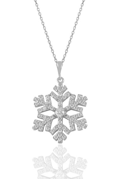 Gümüş rodyumlu zirkon taşlı kartanesi kolye SGTL11045RODAJ