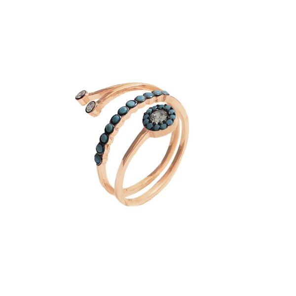 nano turkuaz taşlı elmas montürlü ayarlamalı yüzük SGTL2652