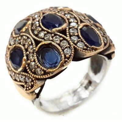 safir taşlı otantik yüzük yüzük8362