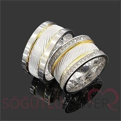 rodyumlu bay ve bayan alyans alyans3990