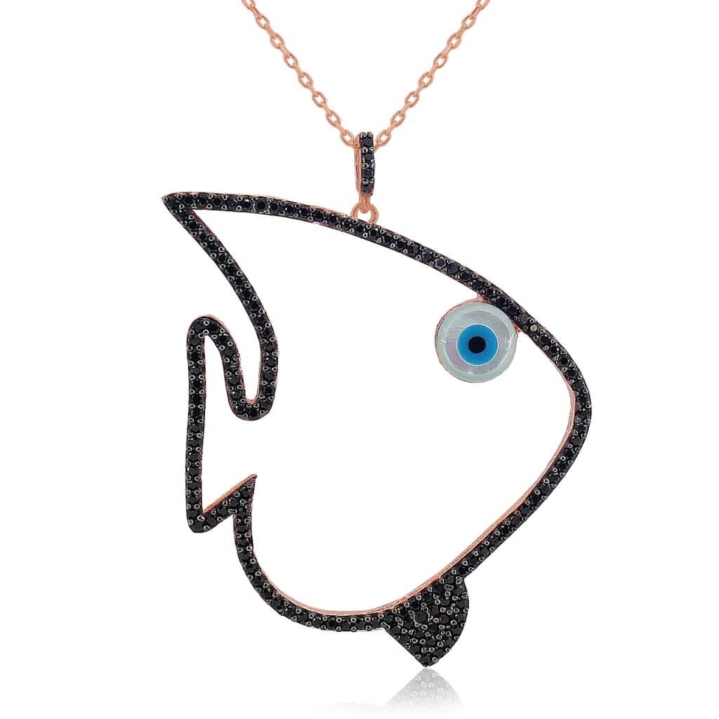 Dev Balık onix ve opal taşlı kolye SGTL3349