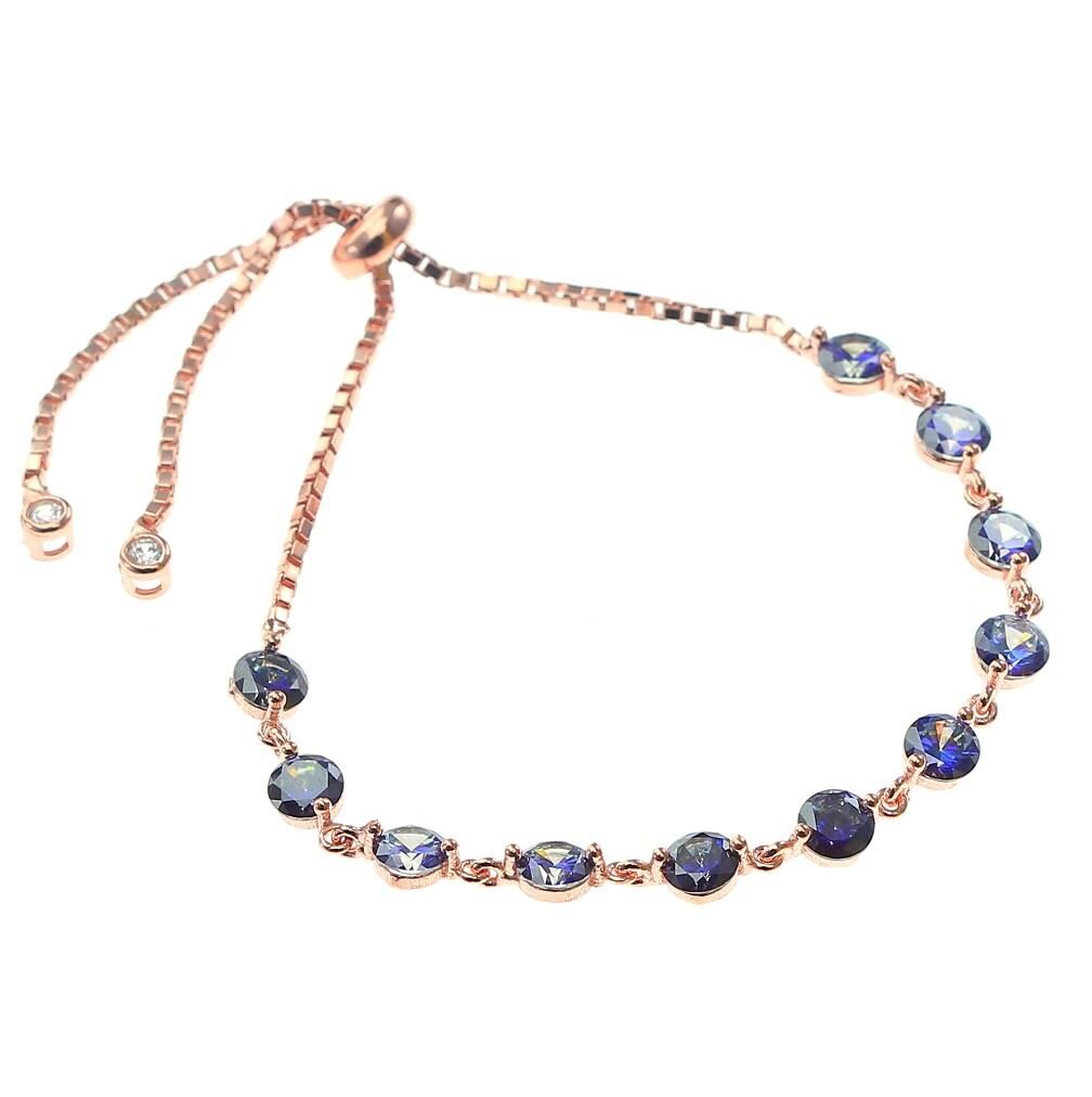 Gümüş 5 mm mavi mistik topaz taşlı bileklik SGTL8521