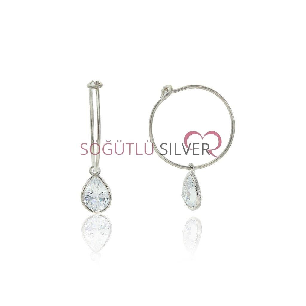Zirkon Taşlı Halka Küpe SGTL6087