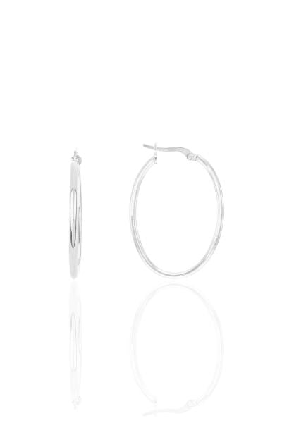 Gümüş rodyumlu oval şarnel halka küpe  SGTL12509RODAJ