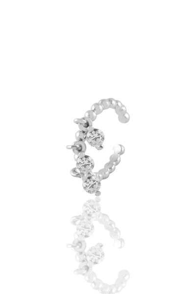 Gümüş rodyumlu zirkon taşlı shakira kıkırdak küpe SGTL11369RODAJ