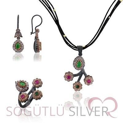 YAKUT ZÜMRÜT ÜÇLÜ SET set8739