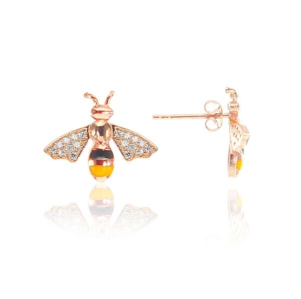 Gümüş mineli ve zirkon taşlı arı ikili set SGTL8527