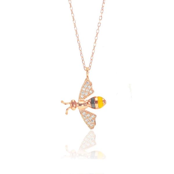 Gümüş mineli ve zirkon taşlı arı ikili set SGTL8527