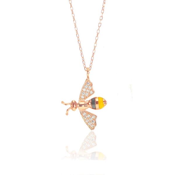 Gümüş mineli ve zirkon taşlı arı ikili set SGTL8527