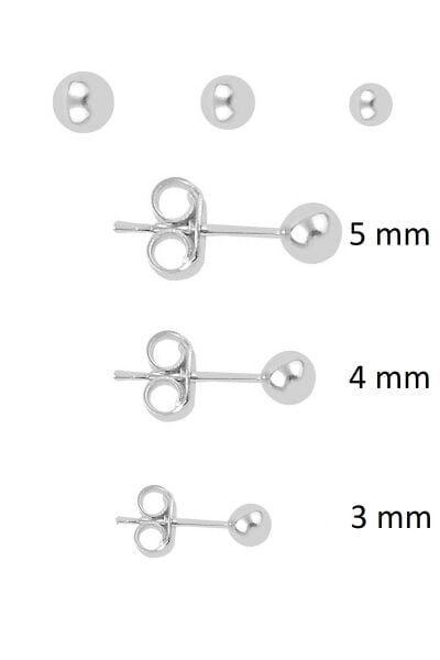 Gümüş  3 boy top kombin küpeler SGTL11476RODAJ