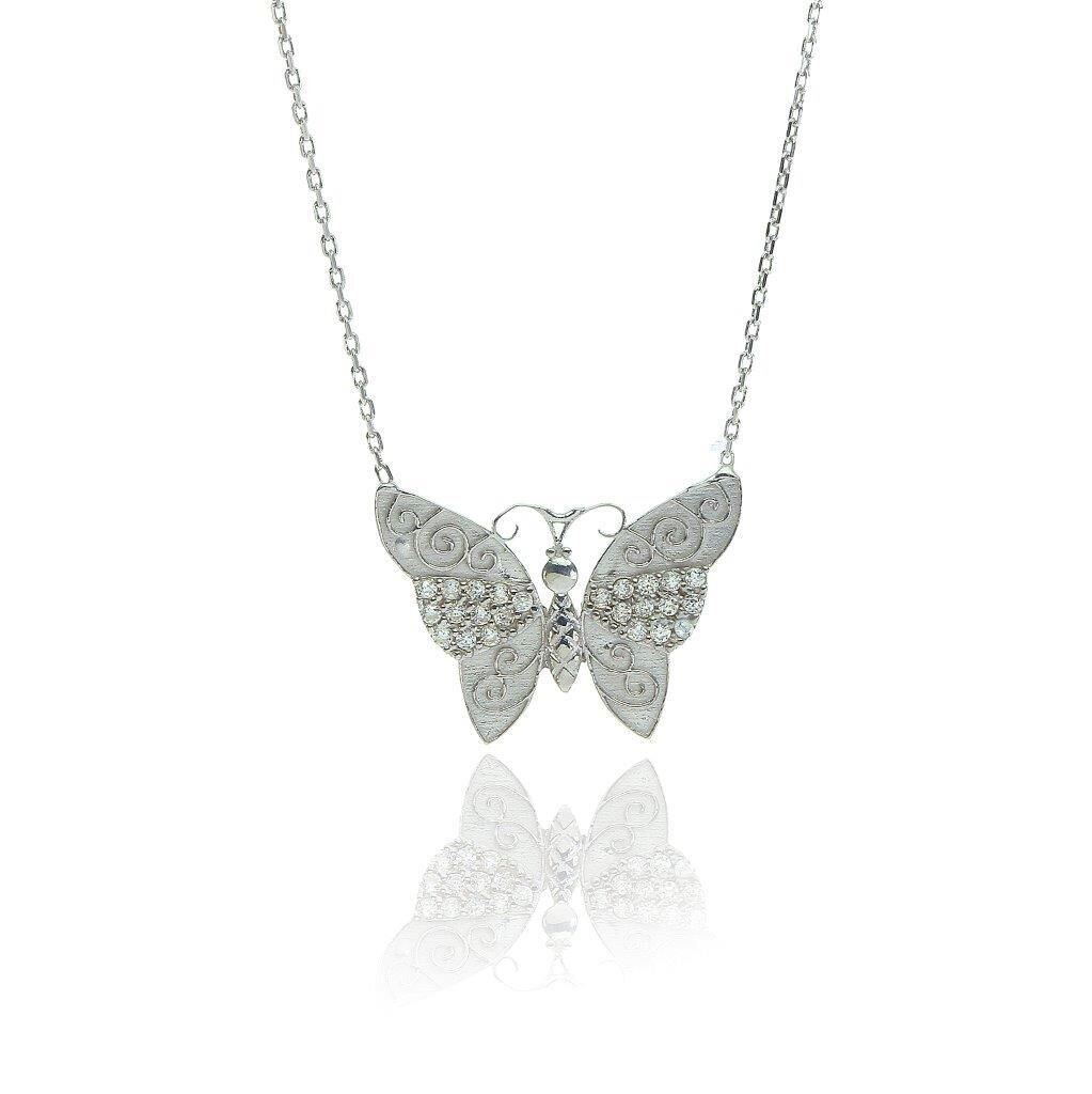 Zirkon taşlı Kelebek Kolye SGTL6095