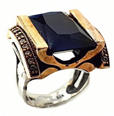 safir taşlı otantik yüzük yüzük8348